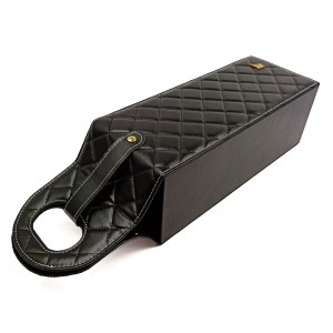 An Chustaim láimhseáil bosca pacáistiú fíon iniompartha pu leathair pu