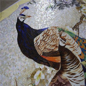 JH165 Saincheaptha patrún tíleanna mósáic múrmhaisiú de phéacán deartha lámhdhéanta lámhdhéanta