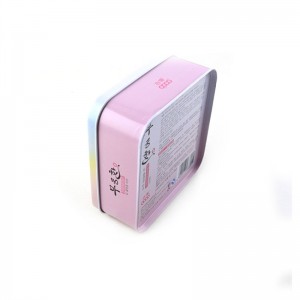 Saincheaptha priontáilte bosca beag stáin cheimiceach cosmaidigh do scáth súl