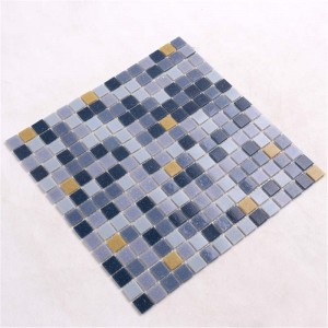 Tíleanna Mósáic Ísealphraghas Linn Snámha Iridescent Gloine 4mm Tiús