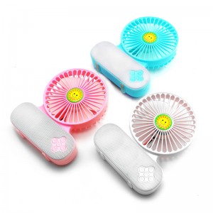 Cainteoirí Bluetooth Sreang Iniompartha Mini Battery Fan Rechargeable Battery Feidhmithe le haghaidh Tábla Glúine
