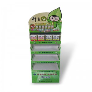 Urlár FSDU Páipéar Cairtchláir Taispeáin POP Up Carton Stand do Dheoch Buidéal