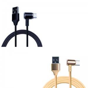 KPS-9221CB An t-éadach cluaise cineál 90 céim Braid USB cable