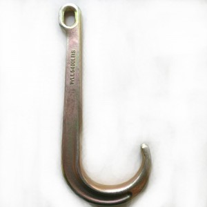 Forged Tow J Hook 3900 LBS WLL Clear Zinc