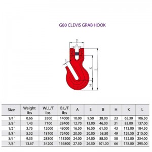 G80 Clevis Grab Hook Painted Red