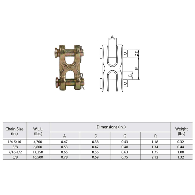 Brionnaithe G70 Twin Clevis Links YZ H Cineál