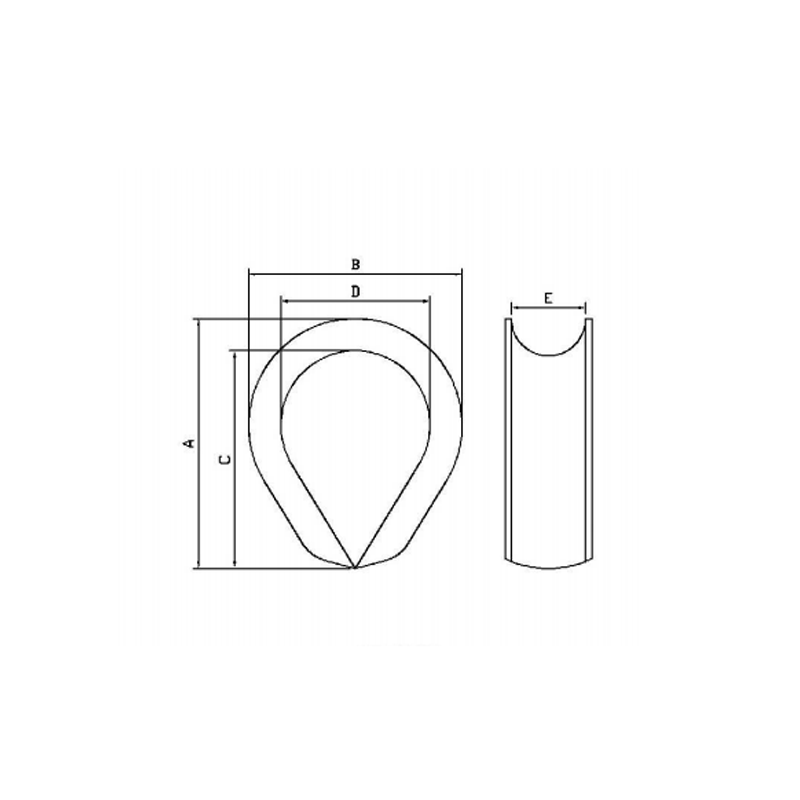 Cruach Galvanized K-3 Thimble do Rope Fiber
