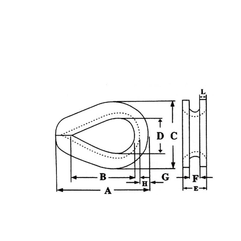 DIN6899 A Wire Rope Deep Thimble Galvanized