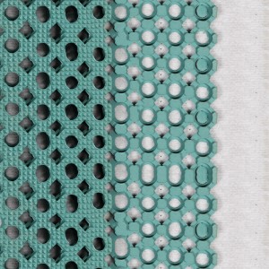 Mata rubair frithsheasmhach in uisce le poll draenála don bhialann