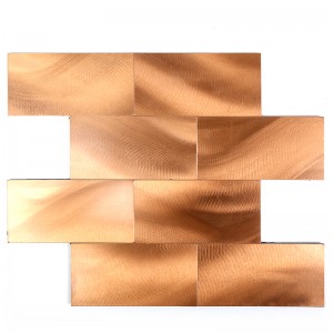 Sreang Mosaic Miotal Alúmanaim agus Tíleanna Bata Greamáin le haghaidh Backsplash Cistine