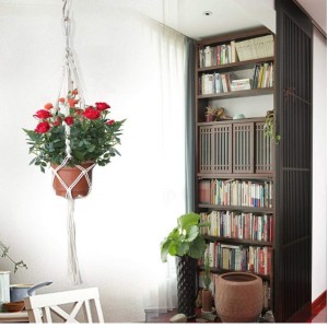 Hanger Gléasra Cotton Rope lámhdhéanta do Photaí Bronntanais \u0026 Cearnóga Cearnóige (Gan Pota san áireamh)