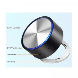 Hook Mini Car Baile Hepa Purifier Aeir Le Dromchla Leictreaphlátála agus Fearsaid