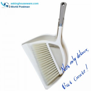 Akbrand Dushpan Scuab Broom le Dustpan Leath-Ghealach-múnlaithe