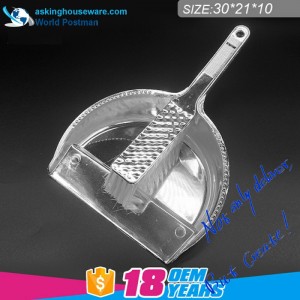 Akbrand Leathchiorcal Scairbh Scuab Dustpan le Láimhseáil Fada le Brataithe Airgid