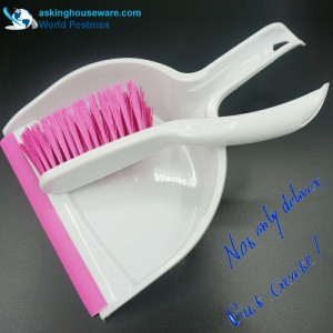 Broom Brush Dustpan Akbrand le Líne PVC Dearadh Cruth Tonn ag Iontráil Dustpan