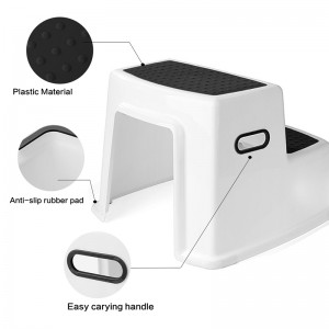 Páistí seomra codlata seomra folctha leithreas squat 2 stól chéim le greim fhrithsheasmhach duillín