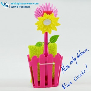 Scuab Glanadh Cistine Akbrand agus Sraith Stórála Buicéad le Suckers agus Sponge Scour