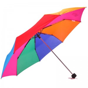 Dath tuar ceatha 21inch * fabraic pongee 18k 190T Umbrella 3 huaire le láimhseáil plaisteach
