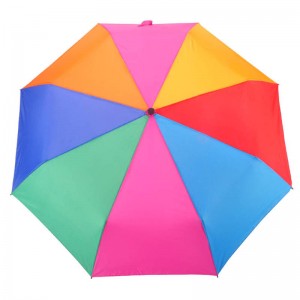 Dath tuar ceatha 21inch * fabraic pongee 18k 190T Umbrella 3 huaire le láimhseáil plaisteach