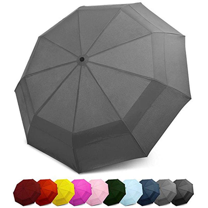 2019 Bulc-cheannach ciseal dúbailte windproof Priontáil Foldable Auto Oscailte Black 3 folding aoac Umbrella