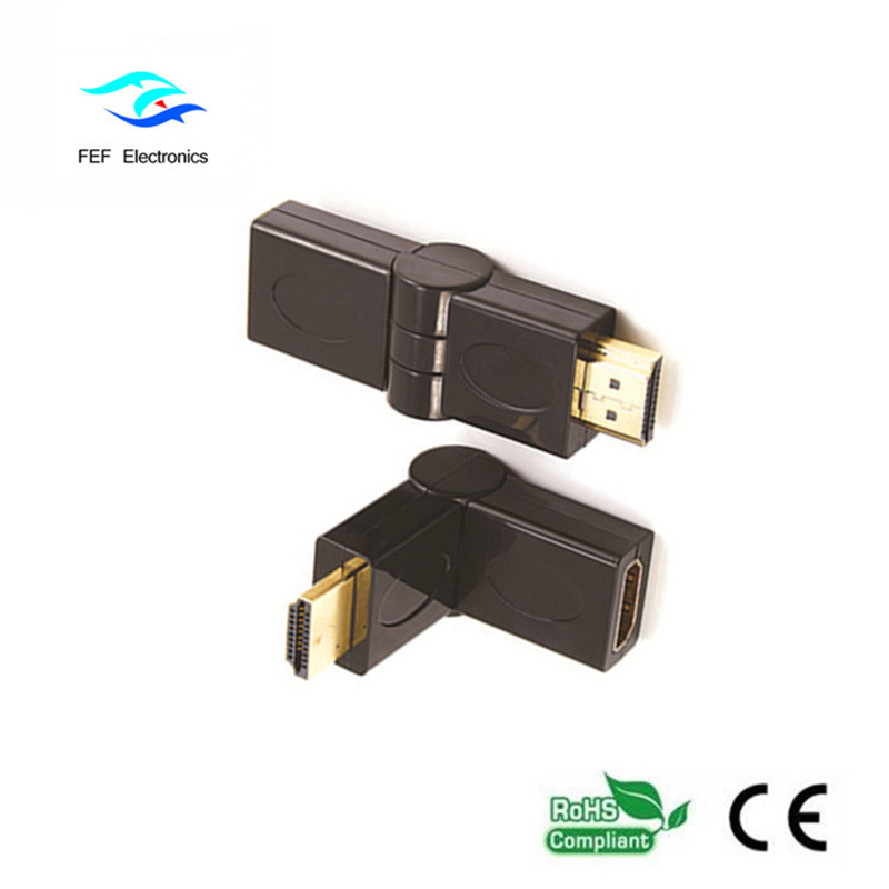 HDMI fireann a HDMI cineál luascán adapter baineann Óir / Nicil plátáilte Cód: FEF-HX-002