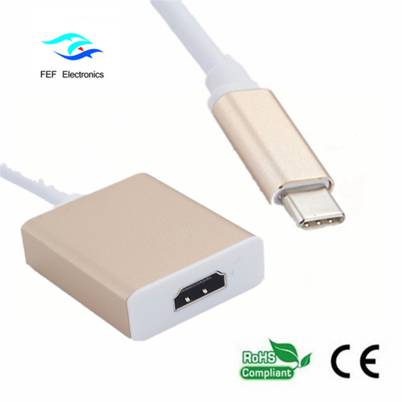 Cineál USB c go usb3.0 baineann + HDMI baineann + cás miotail tiontaire PD FEF-USBIC-005A