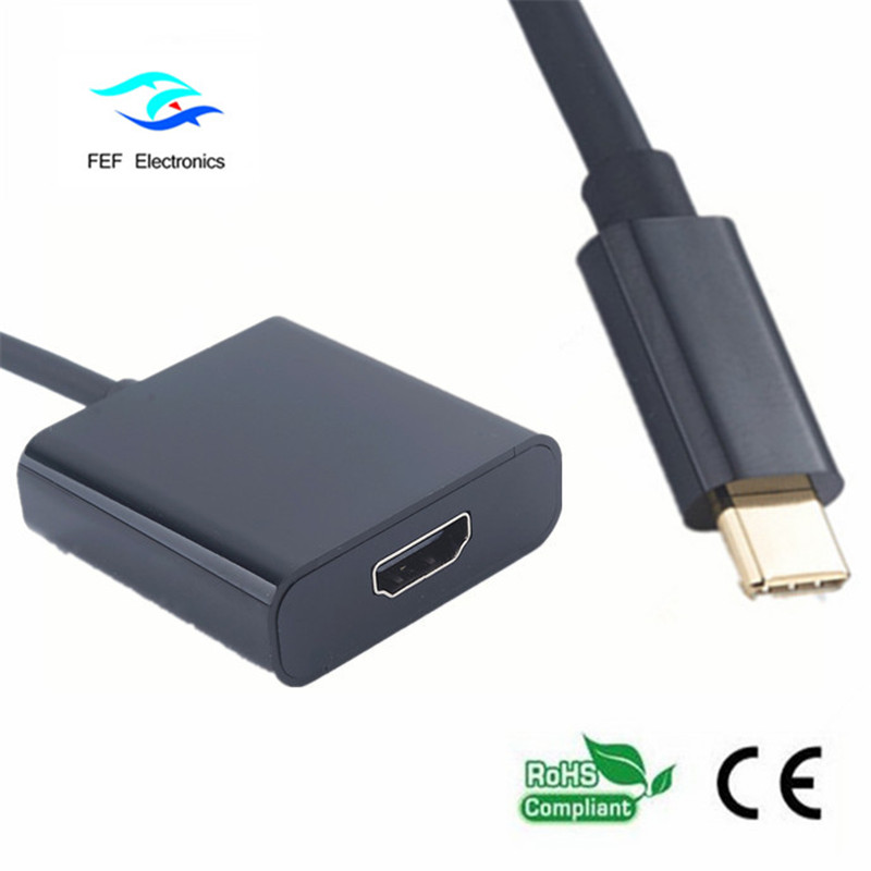 Cineál USB c go usb3.0 baineann + HDMI baineann + cás miotail tiontaire PD FEF-USBIC-005A