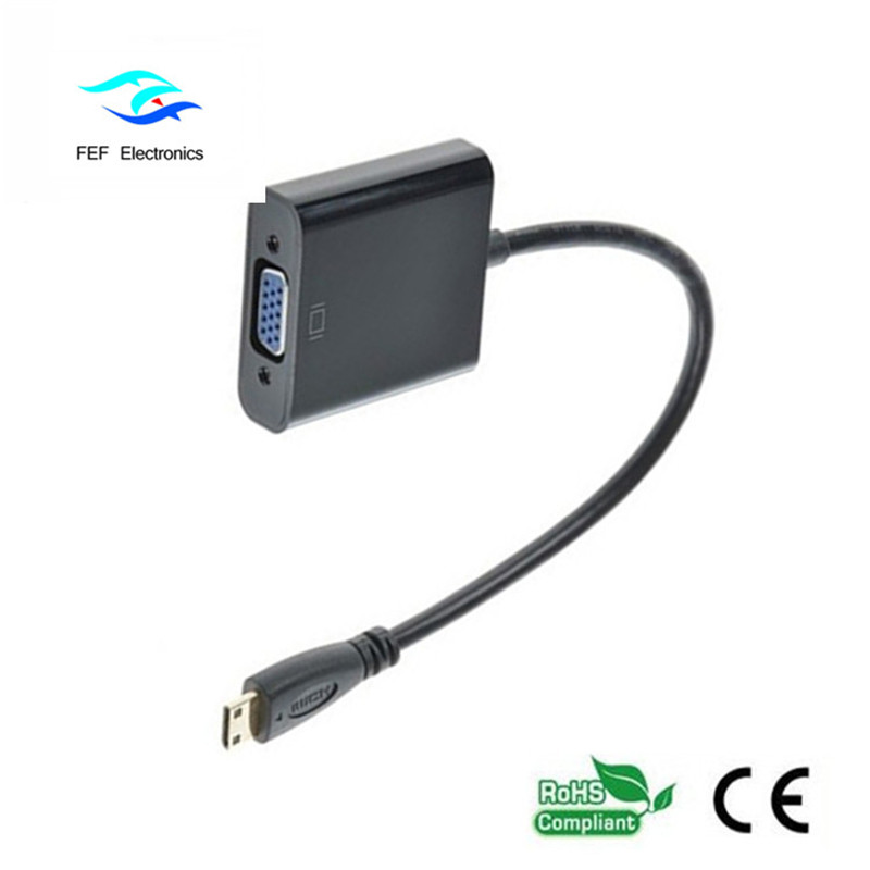 Mini HDMI Fireann a VGA Women Converter Code: FEF-HIC-004