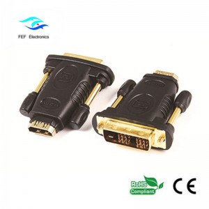DVI (24 + 1) fireann go HDMI baineann adapter óir / nicil Cód: FEF-HD-005