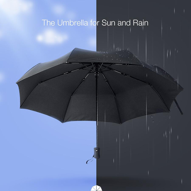 Sreangdhíonach Ciseal dúbailte Priontáil Chustaim 3 Foldable Auto Oscailte sraitheanna dúbailte Rain agus Sun Umbrella