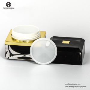 Buidéal agus próca aicrileach cearnach HXL233 le haghaidh uachtar cúram craicinn Jar cosmaideacha folamh Coimeádán balla dúbailte Skincare