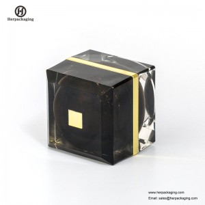 Buidéal agus próca aicrileach cearnach HXL233 le haghaidh uachtar cúram craicinn Jar cosmaideacha folamh Coimeádán balla dúbailte Skincare