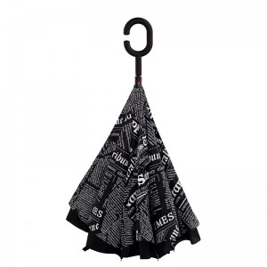 2019 Gás Báistí Gluaisteán Féin-sheasmhach Bláthanna In-aisiompaithe Droim ar ais Umbrella