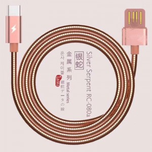 Cábla Dé Aghaidh USB 2.0 Miotal Tube Gearrtar Muirear ar Mhicrimhilseogra Tithíochta Babhta Alúmanaim go USB 2.0 Cábla Sonraí
