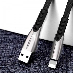 3.8A Cábla Fuaime Maol Sríofa Charbála Tí Cóimhiotail Tithíochta Saor in Aisce Flex lúbthachta le haghaidh micrea USB, Cineál C, muirear lightning iPhone agus info