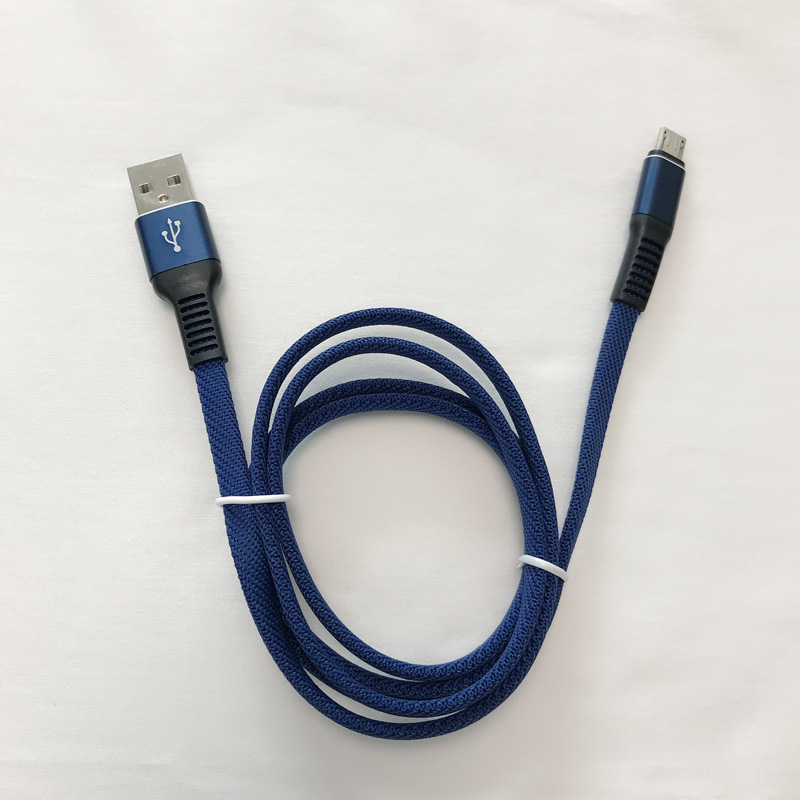 Braided Charging Fast Flat Alúmanam Flex lúbthachta Tangle Saor USB sonraí cábla le haghaidh micrea USB, Cineál C, muirear lightning iPhone agus info