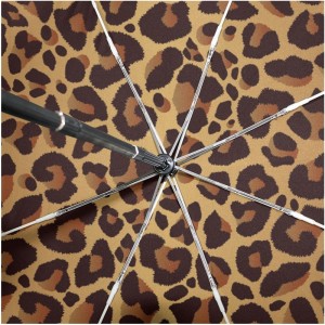 Leopard priontáil 2 alt fiberglass uathoibríoch uathoibríoch windproof oscailte agus 3 scáth foldable dhúnadh
