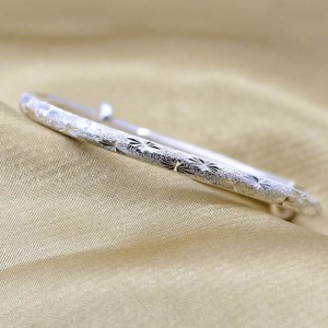 Bracelet Silver 999 Stíl Iomlán Mná Mná Tube Babhta Simplí Bracelet Láimh Mheilte