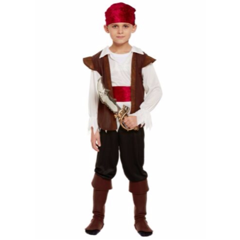 Kids Pirate Costumes Boys Seachtain na mBan sa Mhuir Chairib Gúna Faisean Lá Oíche Shamhna