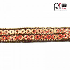 Newly Beads ag scamhadh le seicheamháin oráiste dúbailte a fuáil