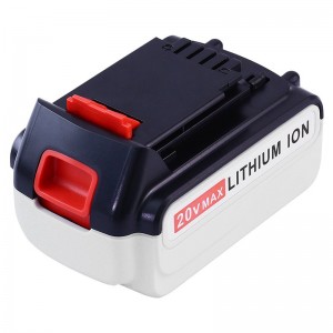 Cadhnraí Li-ion athsholáthair 20V 3000mAh le haghaidh Black \u0026 Decker LB20, LBX20, LBX4020, Druileanna Leictreacha LB2X4020