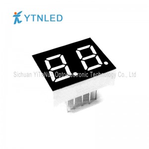 Taispeántas LED 7 orlach 2 dhigit 2 orlach dearg, feadán digiteach