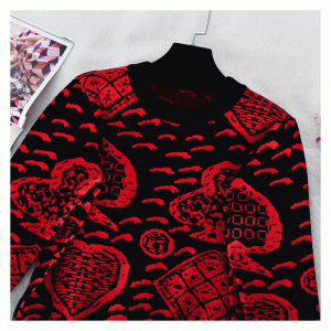 2019 Spun Cotton Poker Jacquard In Stock Pullover Saincheaptha Lógó cniotáilte