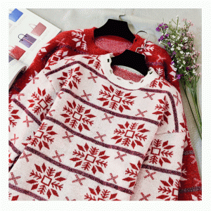 Teacht Nua Nua Leaf Scaoilte Topaí Jacquard Cniotáilte Geansaí Geansaí Do Mhná