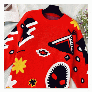 Méid Meiriceánach Eorpach Jacquard Geansaí Dearadh Gúna Teolaí Cniotáil Inis Tí