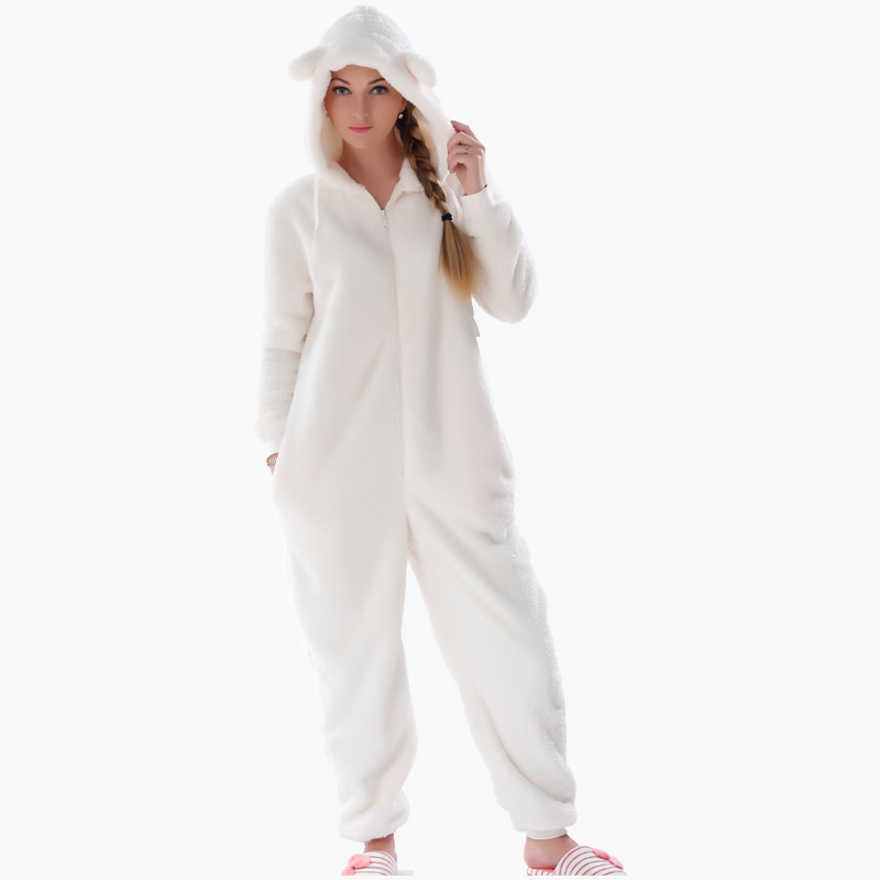 Mná Fásta Onesie Pajamas Hooded Le Ainmhithe cluasa