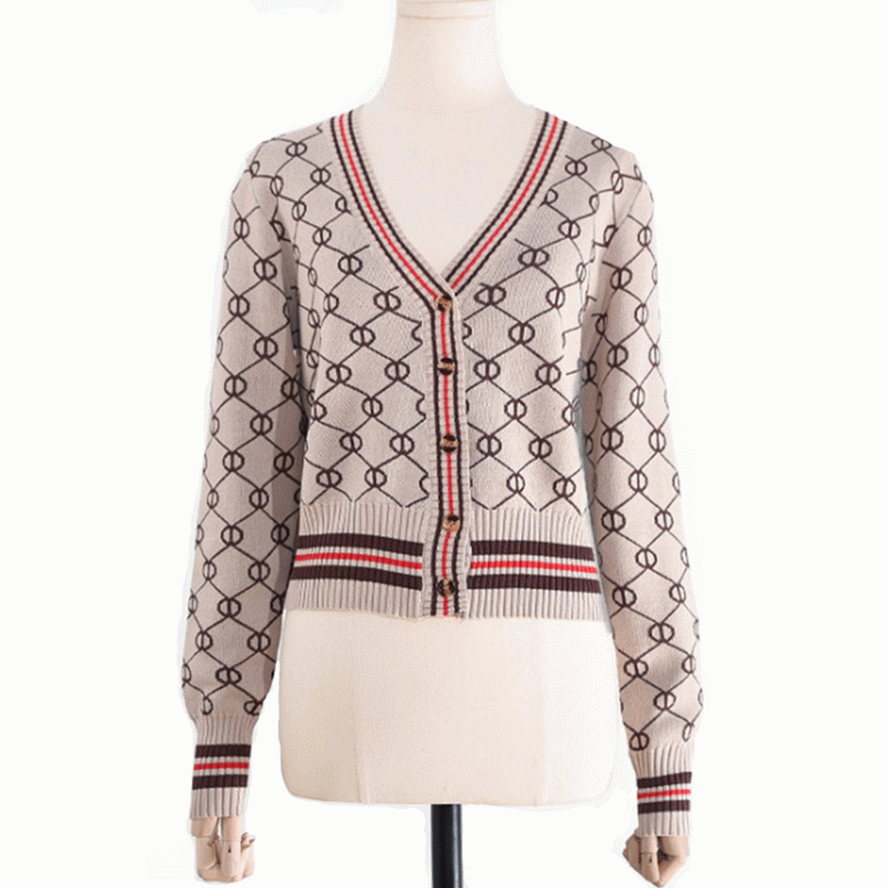 Na mBan Saincheaptha 100% poileistir Finshnet geansaithe cardigan Jacquard