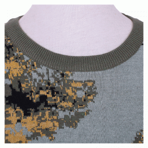 Saincheaptha OEM ODM 100% Olann Arm Glas Jacquard Pullover geansaí na mBan