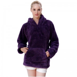 Mná Snuggle Fleece Sweatshirt Póca Corcra Cochaill