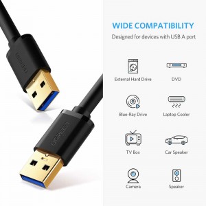 USB 3.0 A go A Cábla Cineál A Fir go Corda Cábla Fireann le haghaidh Iontrálacha Céide Hard Drive Aistrithe Sonraí